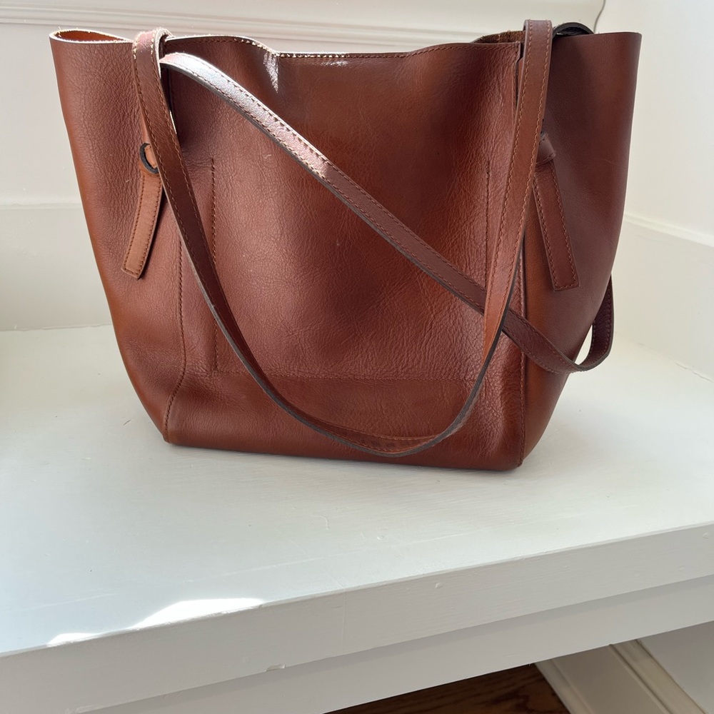 Elegant Brown Leather Tote Bag